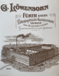 Briefkopf mit dem neuen Fabrikanlagen des Verlags G. Löwensohn